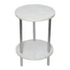 Laila Ali Iris White Marble Accent Table -Accent Furniture Shop laila ali iris white marble accent table