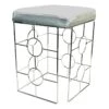 Laila Ali Kaia Grey & Chrome Stool, 20.5" 1 Laila Ali Kaia Grey & Chrome Stool, 20.5" -Accent Furniture Shop laila ali kaia grey chrome stool 20.5