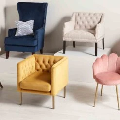 Lena Ivory Velvet Tufted Armchair With Nailhead Trim 7 Lena Ivory Velvet Tufted Armchair With Nailhead Trim -Accent Furniture Shop lena ivory velvet tufted armchair with nailhead trim 2