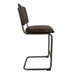 Luka Faux Leather Counter Stool, Dark Brown -Accent Furniture Shop luka faux leather counter stool dark brown 2