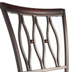 Marsol Brown Metal Swivel Barstool With Faux Leather Seat -Accent Furniture Shop marsol brown metal swivel barstool with faux leather seat 4