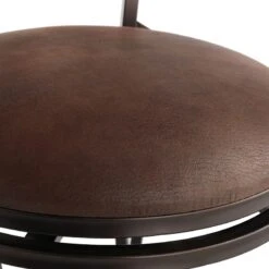Marsol Brown Swivel Counter Stool With Faux Leather Seat -Accent Furniture Shop marsol brown swivel counter stool with faux leather seat 3