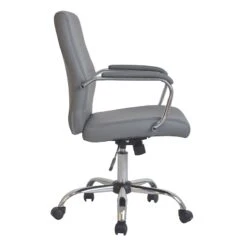 Mason Grey Faux Leather Office Chair -Accent Furniture Shop mason grey faux leather office chair 2