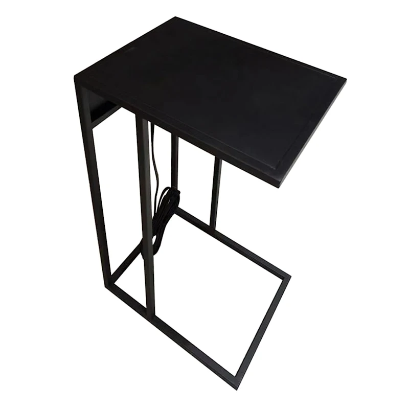 Metal C-Table With Usb Port, Black 3 Metal C-Table With Usb Port, Black