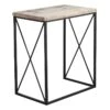 Metal X-Side Table With Wood Top, Large -Accent Furniture Shop metal x side table with wood top large