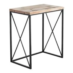 Metal X-Side Table With Wood Top, Large 10 Metal X-Side Table With Wood Top, Large -Accent Furniture Shop metal x side table with wood top large 2