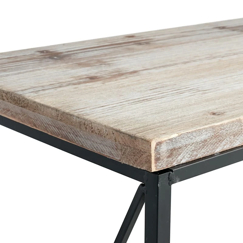 Metal X-Side Table With Wood Top, Large 7 Metal X-Side Table With Wood Top, Large - Image 5