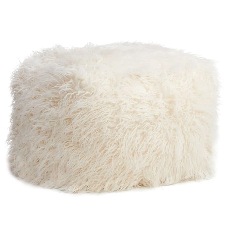 Mongolian Pouf, White 3 Mongolian Pouf, White