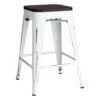 Oregon Vintage White Industrial Barstool, 24" -Accent Furniture Shop oregon vintage white industrial barstool 24