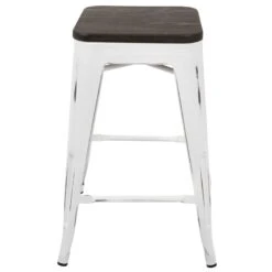 Oregon Vintage White Industrial Barstool, 24" 14 Oregon Vintage White Industrial Barstool, 24" -Accent Furniture Shop oregon vintage white industrial barstool 24 3