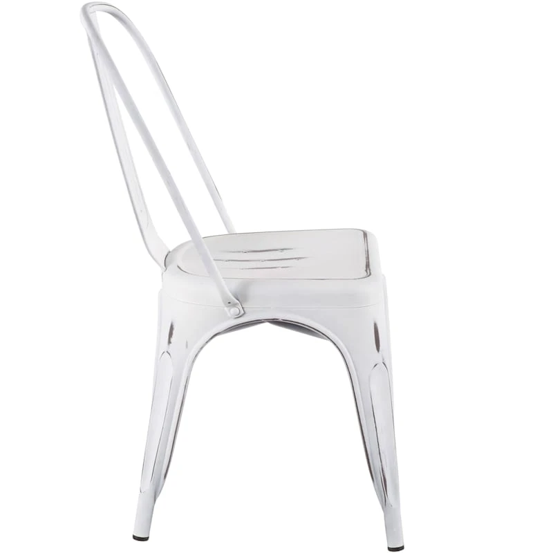 Oregon Vintage White Metal Dining Chair 4 Oregon Vintage White Metal Dining Chair - Image 2