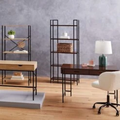 Parkview Metal & Wood Writing Desk With Storage, 48" 9 Parkview Metal & Wood Writing Desk With Storage, 48" -Accent Furniture Shop parkview metal wood writing desk with storage 48 3