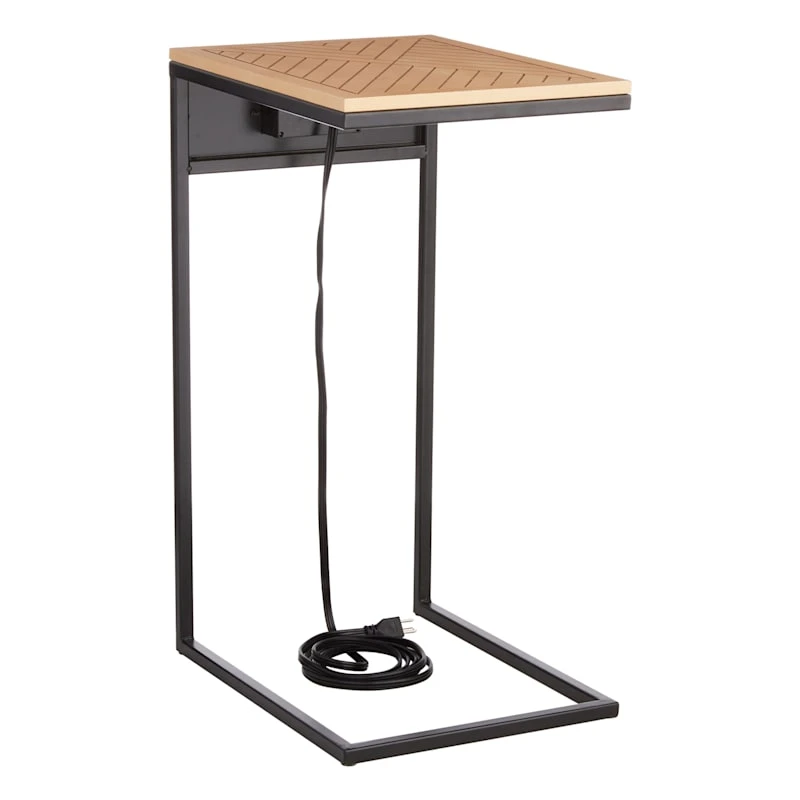 Parquet Wood USB C Table 3 Parquet Wood USB C Table