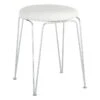 Penna Chrome & White Vanity Stool 1 Penna Chrome & White Vanity Stool -Accent Furniture Shop penna chrome white vanity stool