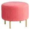Piper Ottoman Bright, Pink Velvet