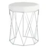 Prisma Chrome Wire Vanity Stool/Padded White Faux Leather Seat 2 Prisma Chrome Wire Vanity Stool/Padded White Faux Leather Seat -Accent Furniture Shop prisma chrome wire vanity stool padded white faux leather seat