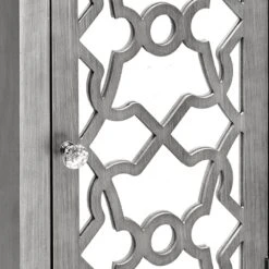 Providence 1-Door Mirrored Silver Cabinet -Accent Furniture Shop providence 1 door mirrored silver cabinet 3