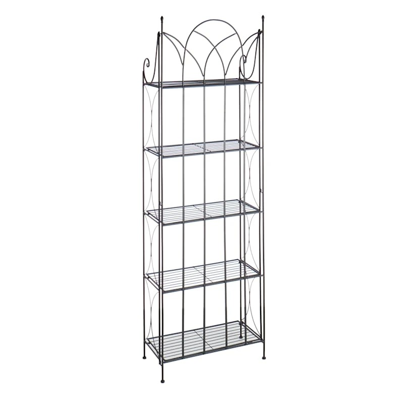Providence 5-Tier Black Gothic Baker Rack With Metal Wire Shelves 5 Providence 5-Tier Black Gothic Baker Rack With Metal Wire Shelves - Image 3