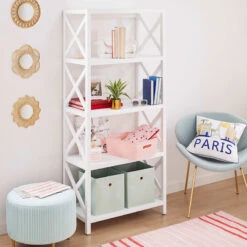 Providence Adelaide Bookshelf, White -Accent Furniture Shop providence adelaide bookshelf white 3