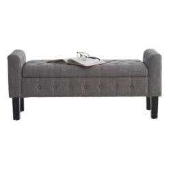 Providence Andy Storage Bench, Grey -Accent Furniture Shop providence andy storage bench grey 2