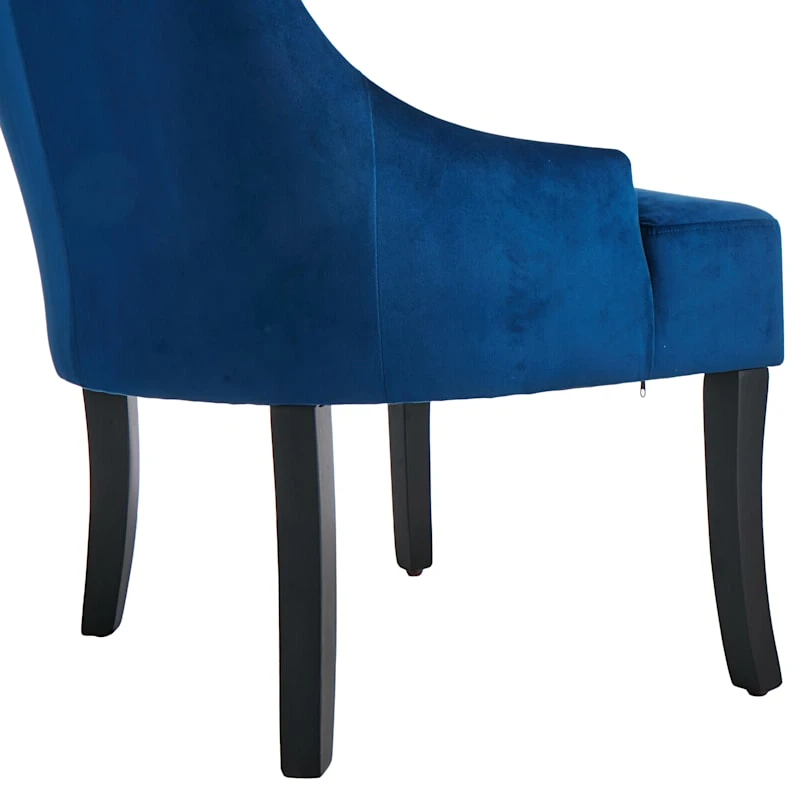 Providence Cassia Velvet Accent Chair, Navy Blue 7 Providence Cassia Velvet Accent Chair, Navy Blue - Image 5