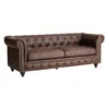 Providence Chesterfield Brown Faux Leather Tufted Sofa, 79" -Accent Furniture Shop providence chesterfield brown faux leather tufted sofa 79