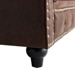 Providence Chesterfield Brown Faux Leather Tufted Sofa, 79" -Accent Furniture Shop providence chesterfield brown faux leather tufted sofa 79 4