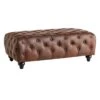 Providence Chesterfield Tufted Brown Faux Leather Ottoman -Accent Furniture Shop providence chesterfield tufted brown faux leather ottoman