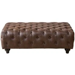 Providence Chesterfield Tufted Brown Faux Leather Ottoman 9 Providence Chesterfield Tufted Brown Faux Leather Ottoman -Accent Furniture Shop providence chesterfield tufted brown faux leather ottoman 3