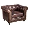 Providence Chesterfield Tufted Brown Faux Leather Rolled Armchair -Accent Furniture Shop providence chesterfield tufted brown faux leather rolled armchair