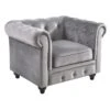 Providence Chesterfield Tufted Grey Velvet Rolled Armchair 1 Providence Chesterfield Tufted Grey Velvet Rolled Armchair -Accent Furniture Shop providence chesterfield tufted grey velvet rolled armchair