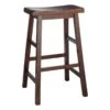 Providence Dark Walnut Backless Saddle Barstool, 29" -Accent Furniture Shop providence dark walnut backless saddle barstool 29