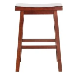 Providence Dark Walnut Saddle Stool, 24" 7 Providence Dark Walnut Saddle Stool, 24" -Accent Furniture Shop providence dark walnut saddle stool 24 1