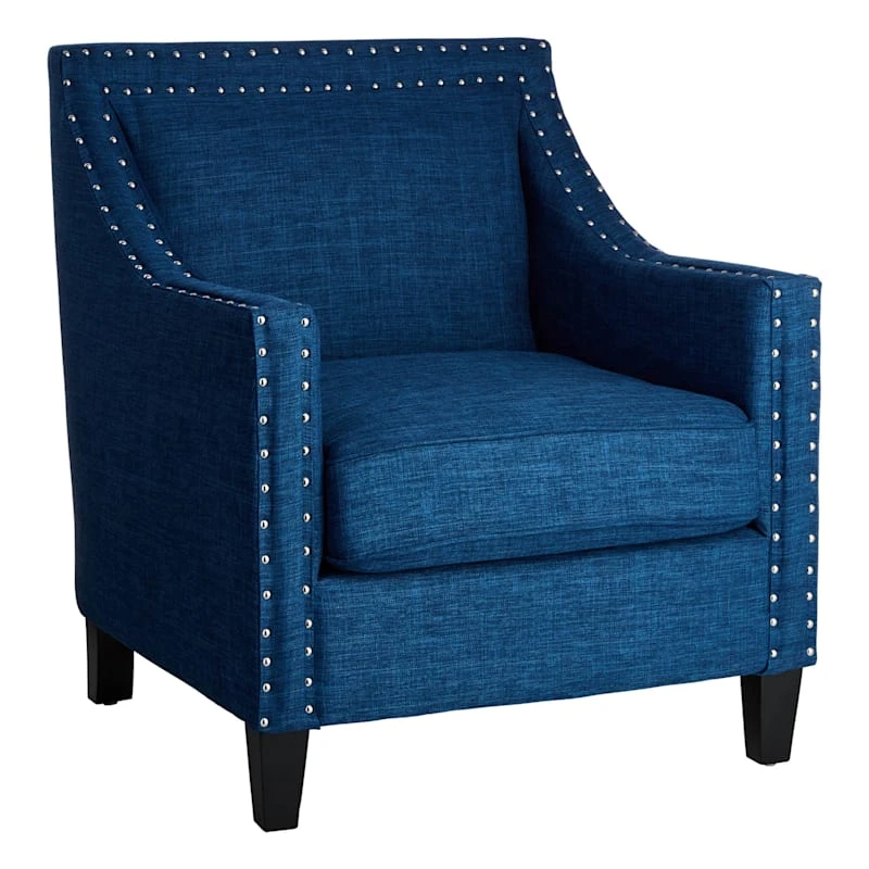 Providence Erica Studded Accent Chair, Blue 3 Providence Erica Studded Accent Chair, Blue