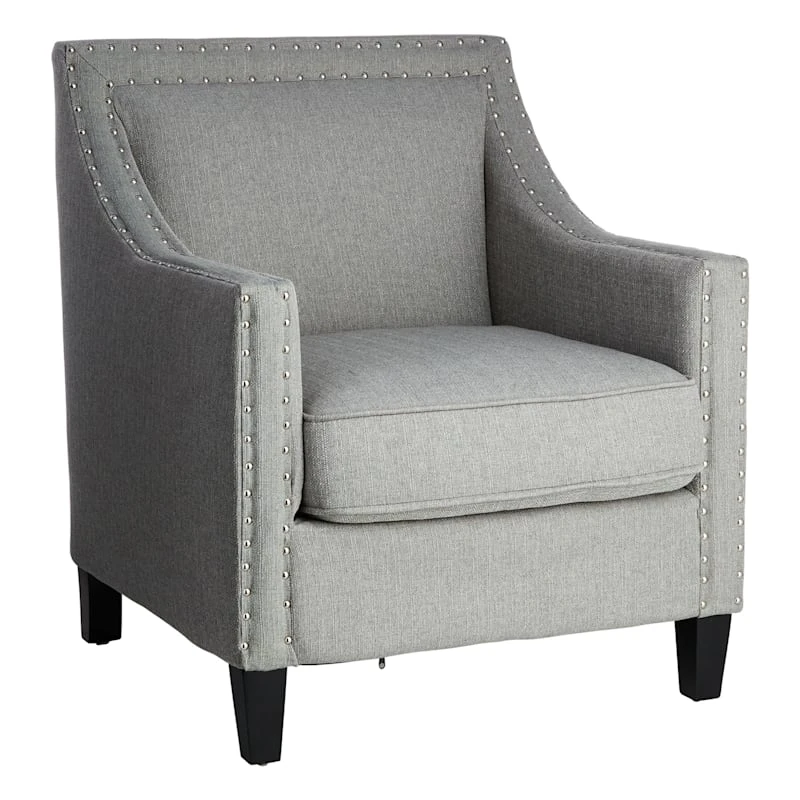 Providence Erica Studded Accent Chair, Grey 3 Providence Erica Studded Accent Chair, Grey