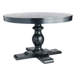 Providence Evening Mist Black Cylinder Table Pedestal, Top & Base Sold Separately