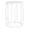 Providence Glam Oval White Drum Table, Large
