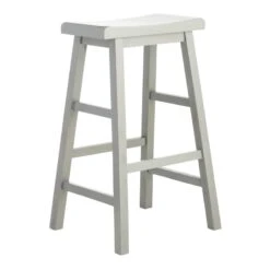 Providence Grey Saddle Backless Barstool, 29"