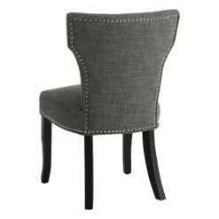 Providence Jhene II Studded Back Dining Chair, Grey -Accent Furniture Shop providence jhene ii studded back dining chair grey 2