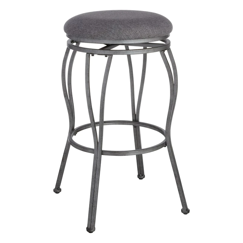 Providence Joseph Light Grey Backless Barstool, 29" 3 Providence Joseph Light Grey Backless Barstool, 29"
