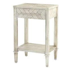 Providence Kate 1-Drawer 1-Shelf Parquet Wood Side Table -Accent Furniture Shop providence kate 1 drawer 1 shelf parquet wood side table 2