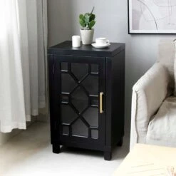 Providence Merrick Black 1-Door Cabinet 14 Providence Merrick Black 1-Door Cabinet -Accent Furniture Shop providence merrick black 1 door cabinet 5