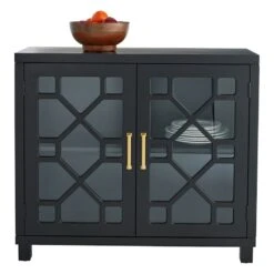 Providence Merrick Black Glass Pane Cabinet 9 Providence Merrick Black Glass Pane Cabinet -Accent Furniture Shop providence merrick black glass pane cabinet 2