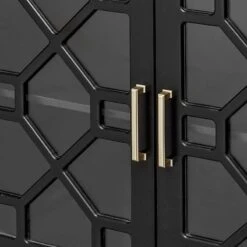 Providence Merrick Black Glass Pane Cabinet 10 Providence Merrick Black Glass Pane Cabinet -Accent Furniture Shop providence merrick black glass pane cabinet 3