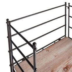 Providence Metal Baker Rack With Folding Wood-Top Shelves, 63" -Accent Furniture Shop providence metal baker rack with folding wood top shelves 63 3