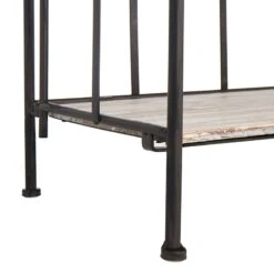 Providence Metal Baker Rack With Folding Wood-Top Shelves, 63" -Accent Furniture Shop providence metal baker rack with folding wood top shelves 63 4