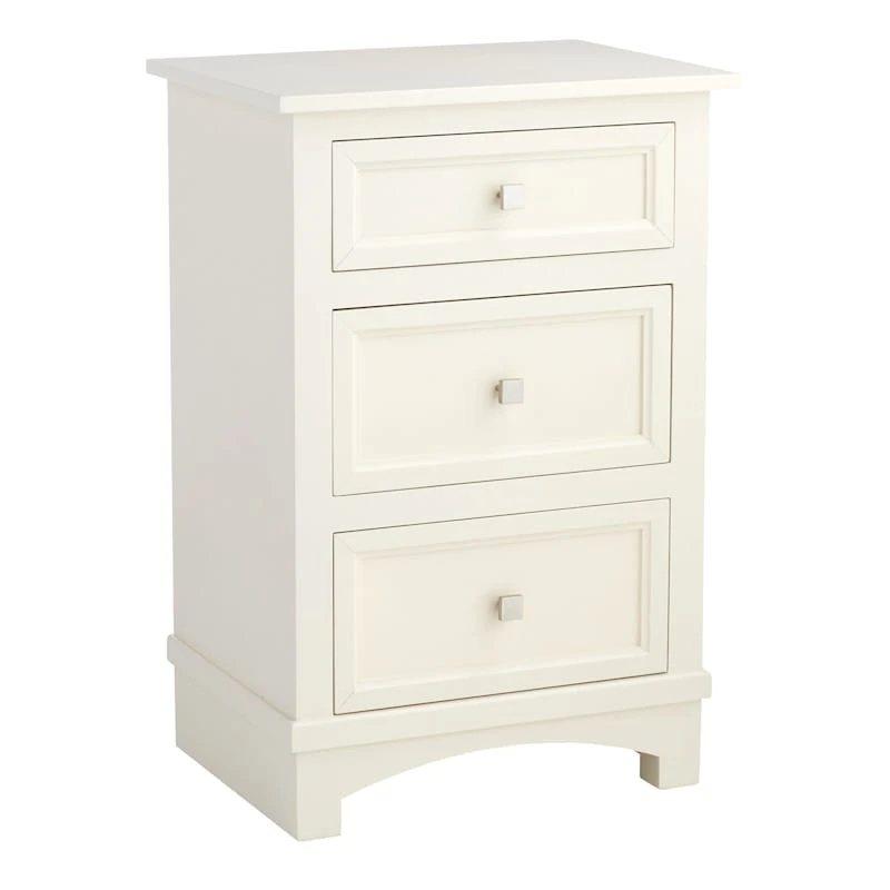 Providence Rachel White 3-Drawer Wood Cabinet 3 Providence Rachel White 3-Drawer Wood Cabinet