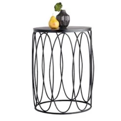 Providence Round Wood Top With Oval Metal Table, Large -Accent Furniture Shop providence round wood top with oval metal table large 2