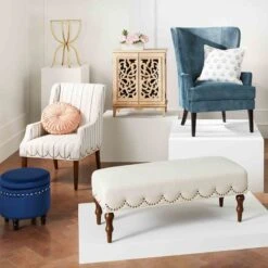 Providence Stanley Storage Ottoman, Navy Blue -Accent Furniture Shop providence stanley storage ottoman navy blue 2