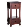 Providence Theodore 2-Drawer Thick Leg End Table, Brown -Accent Furniture Shop providence theodore 2 drawer thick leg end table brown